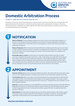 ADC Domestic Arbitration Process