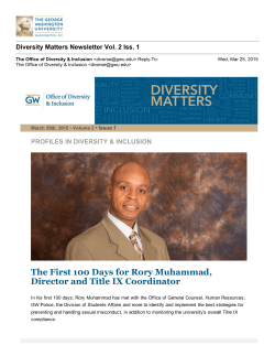 The First 100 Days for Rory Muhammad, Director and Title IX
