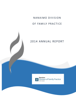 2014 ANNUAL REPORT - Divisions of Family Practice