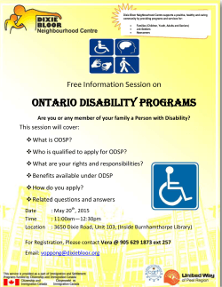 ONTARIO Disability programs - Dixie Bloor Neighbourhood Centre