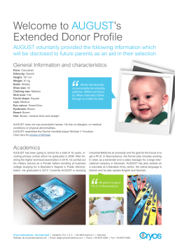 Welcome to AUGUST`s Extended Donor Profile