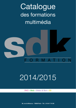 Le catalogue - SDK Formation