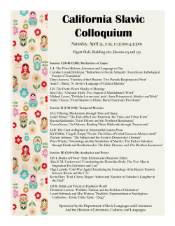 Slavic Colloq Poster[4] - Division of Literatures, Cultures, and