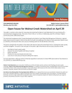 Open house for Walnut Creek Watershed on April 29