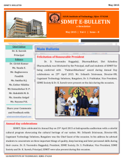Newsletter - SDM Institute of technology, Ujire