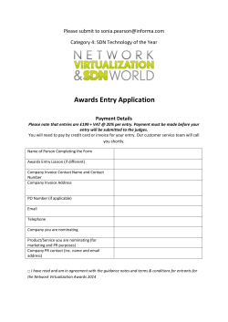 Awards Entry Application - Network Virtualization & SDN World