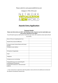 Awards Entry Application - Network Virtualization & SDN World