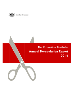 Attachmnent A Draft Education Deregulation Annual Report 2014