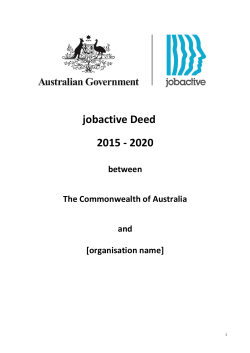 jobactive Deed 2015 - 2020 - Department of Employment
