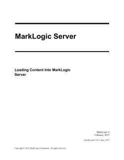 Loading Content Into MarkLogic Server