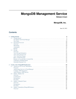 MMS Manual - MongoDB Management Service