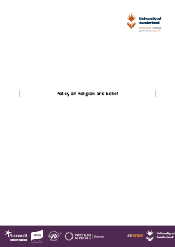 Policy on Religion and Belief - DocuShare