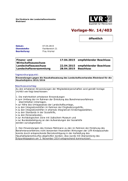 14/403 - Landschaftsverband Rheinland