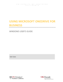 USING MICROSOFT ONEDRIVE FOR BUSINESS