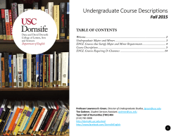 Fall 2015 Course Descriptions - USC Dana and David Dornsife