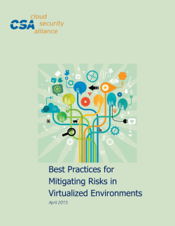 Best Practices for Mitigating Risks in Virtualized Environments