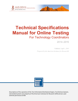 Technical Specifications Manual - South Dakota Smarter Balanced