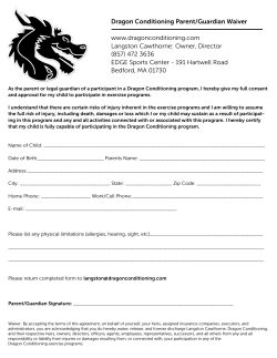 Dragon Conditioning Parent/Guardian Waiver www
