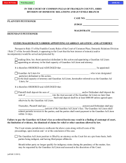 Entry Order Appointing Guardian Ad Litem and Attorney