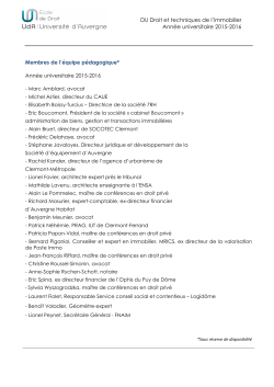 Programme et Ã©quipe pÃ©dagogique 2015-2016