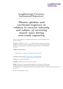 Plasma cytokine and exertional responses in relation to exercise