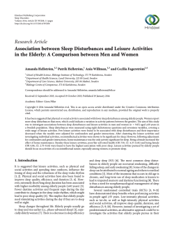 HellstrÃ¶m et al iation between Sleep