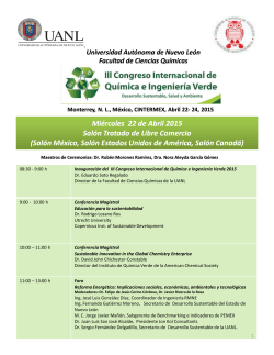 Programa III Congreso Internacional de QuÃ­mica e IngenierÃ­a Verde
