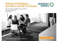 Morneau Shepell-Delivery of Employee Benefits in the BC