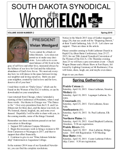 2015 Spring WELCA Newsletter