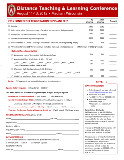 2015 CONFERENCE REGISTRATION TYPES AND FEES