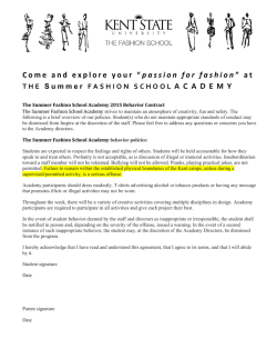 Co m e an d e x p l o re yo u r &acirc; passion for fashion &acirc; a t