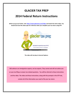 GLACIER TAX PREP 2014 Federal Return Instructions