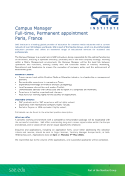 Campus Manager Full-time, Permanent appointment Paris, France