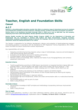 Teacher, English and Foundation Skills