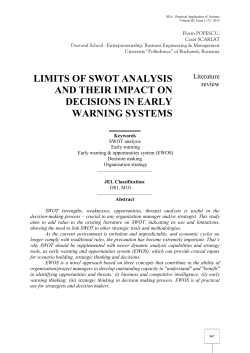 limits of swot analysis and their impact on decisions in early warning