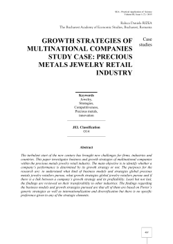 precious metals jewelry retail industry - SEA