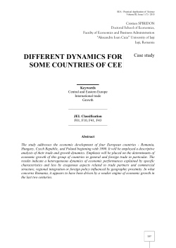 different dynamics for some countries of cee - SEA