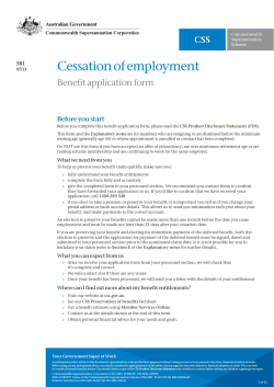 Cessation of employment benefit application form