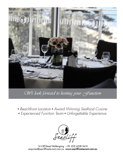 Function Package - Seacliff Restaurant