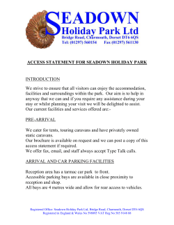 ACCESS STATEMENT FOR SEADOWN HOLIDAY PARK