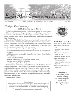 2015 Newsletter - Eagles Mere Conservancy