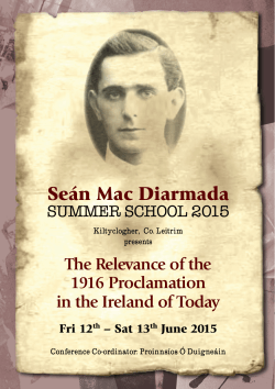 The Brochure of the SeÃ¡n MacDiarmÃ¡da Summer School 2015