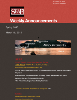 SEAP Weekly Newsletter - 03-18-15