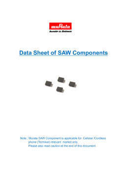 Data Sheet of SAW Components