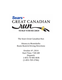 Route Manual - Sears Great Canadian Run