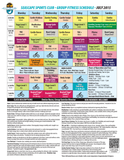 Fitness Schedule - Seascape Sports Club