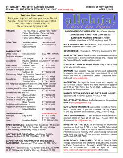 Bulletin April 5, 2015 - St. Elizabeth Ann Seton