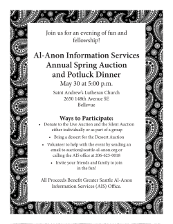 Al-Anon Information Services Annual Spring Auction and Potluck