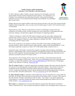 STAS Keynote Press Release - Seattle Teachers Autism Awareness
