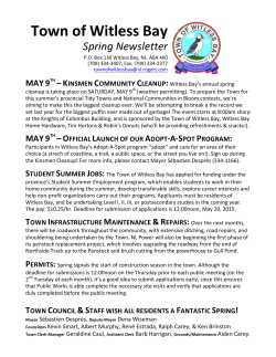 Town of Witless Bay Spring Newsletter